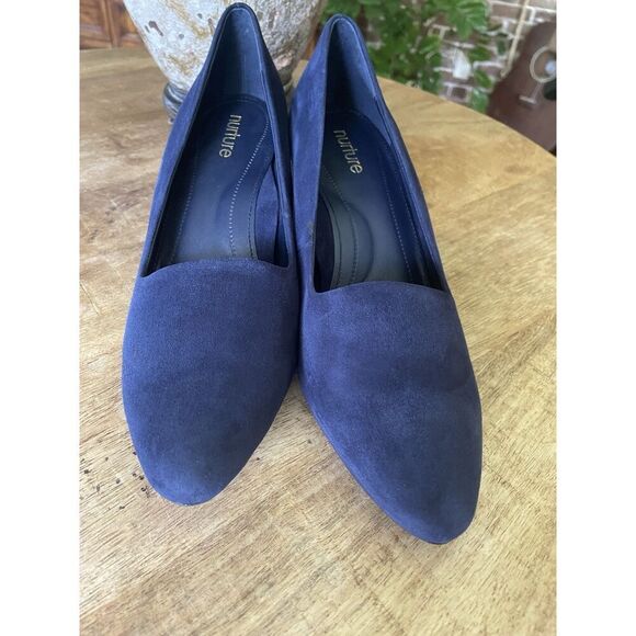 Nurture navy suede block heel pumps 8.5M new, ultra soft & comfy - Picture 2 of 8